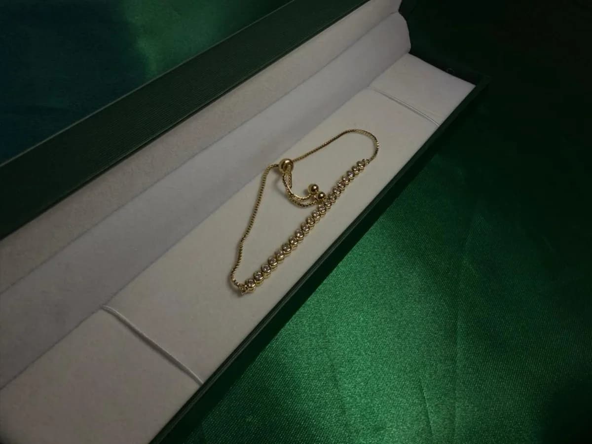 Pulsera Media Tennis con Circonias en Chapa de Oro 18k — vista 4