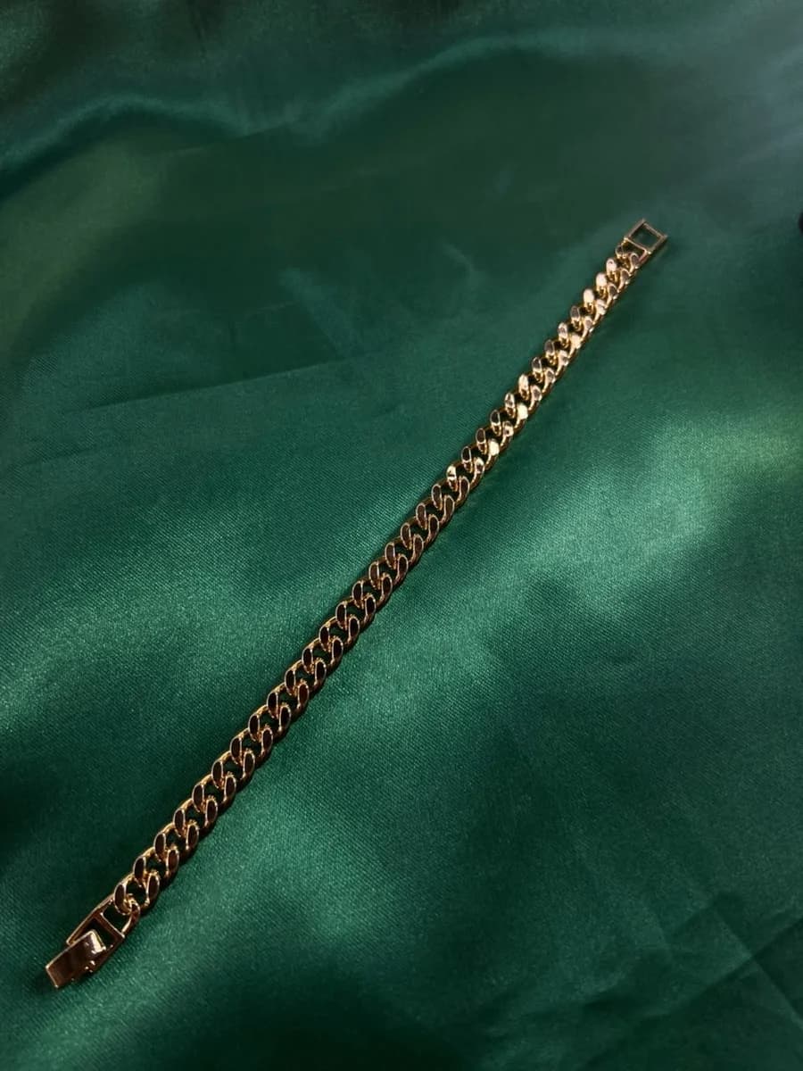 Pulsera Eslabón Cubano Grueso en Chapa de Oro 18k — vista 2