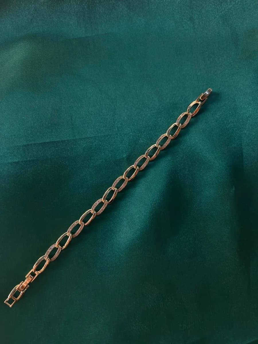 Pulsera Eslabones Ovalados Texturizados en Chapa de Oro 18k — vista 3