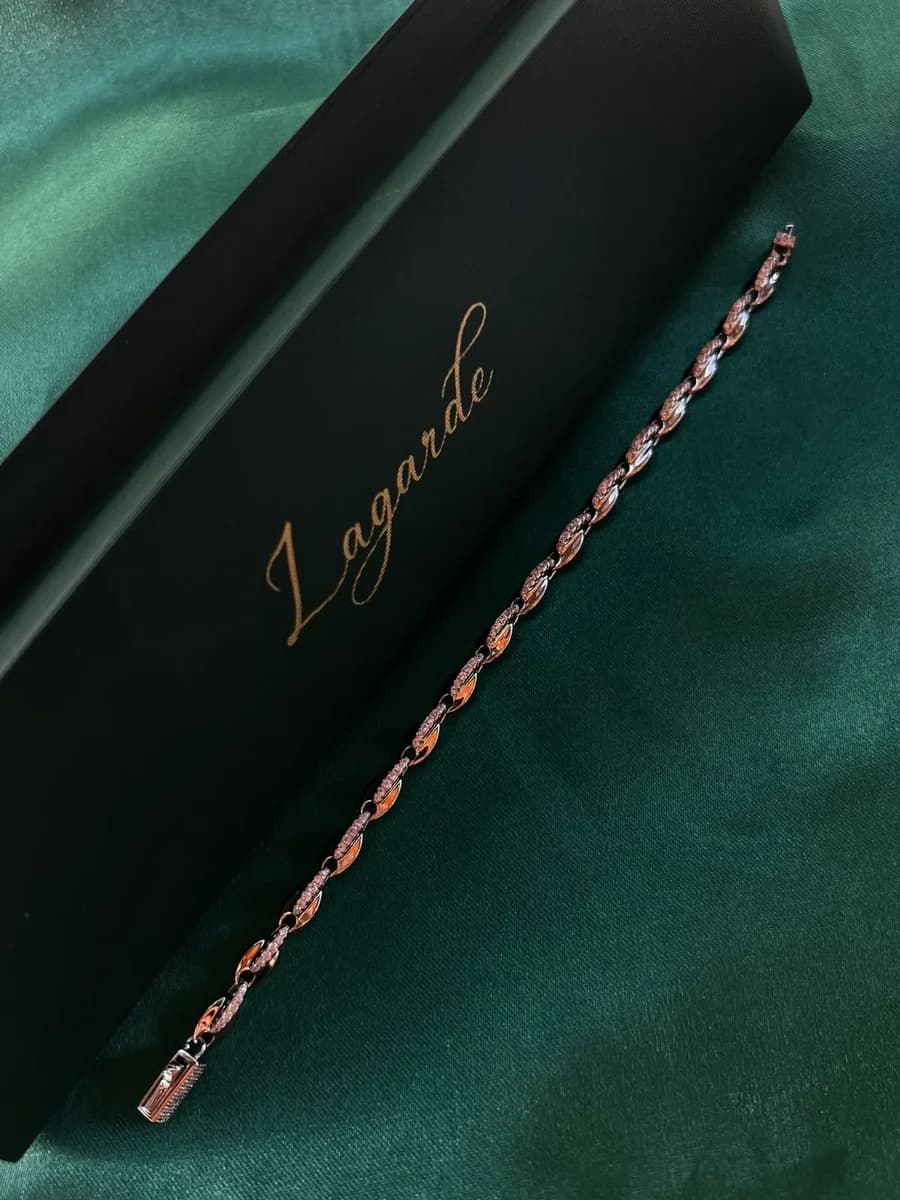 Pulsera Trenzada Bicolor en Chapa de Oro 18k — vista 2
