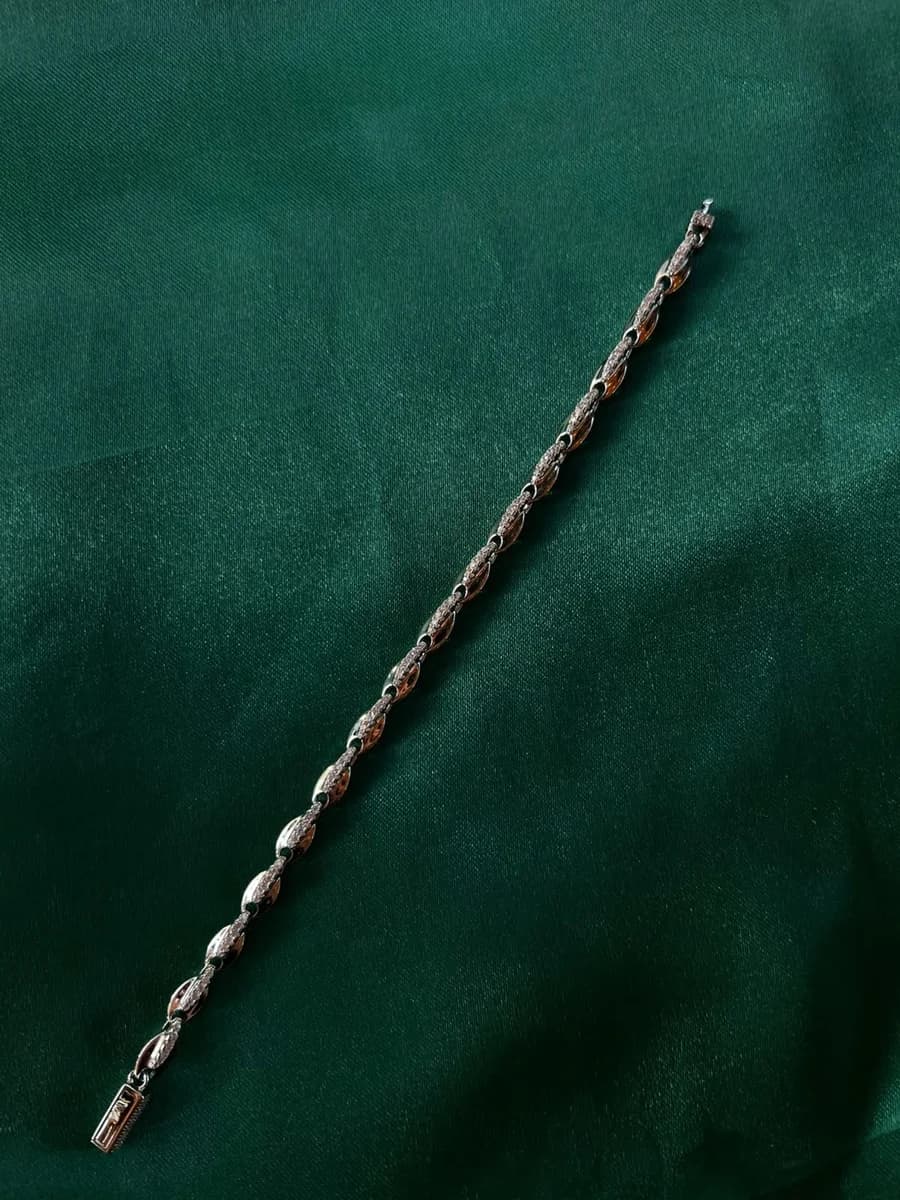 Pulsera Trenzada Bicolor en Chapa de Oro 18k — vista 3