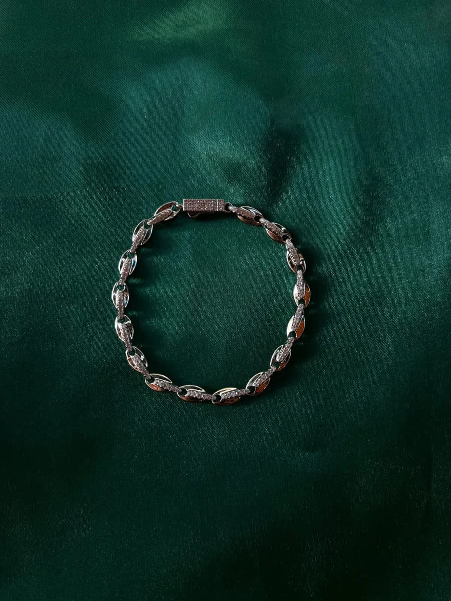 Pulsera Trenzada Bicolor en Chapa de Oro 18k — vista 4