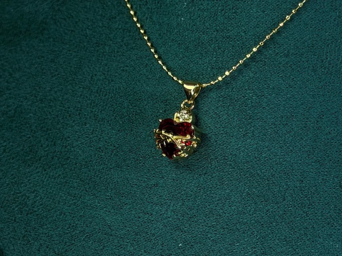 Collar Sagrado Corazón en Chapa de Oro 18k — vista 3